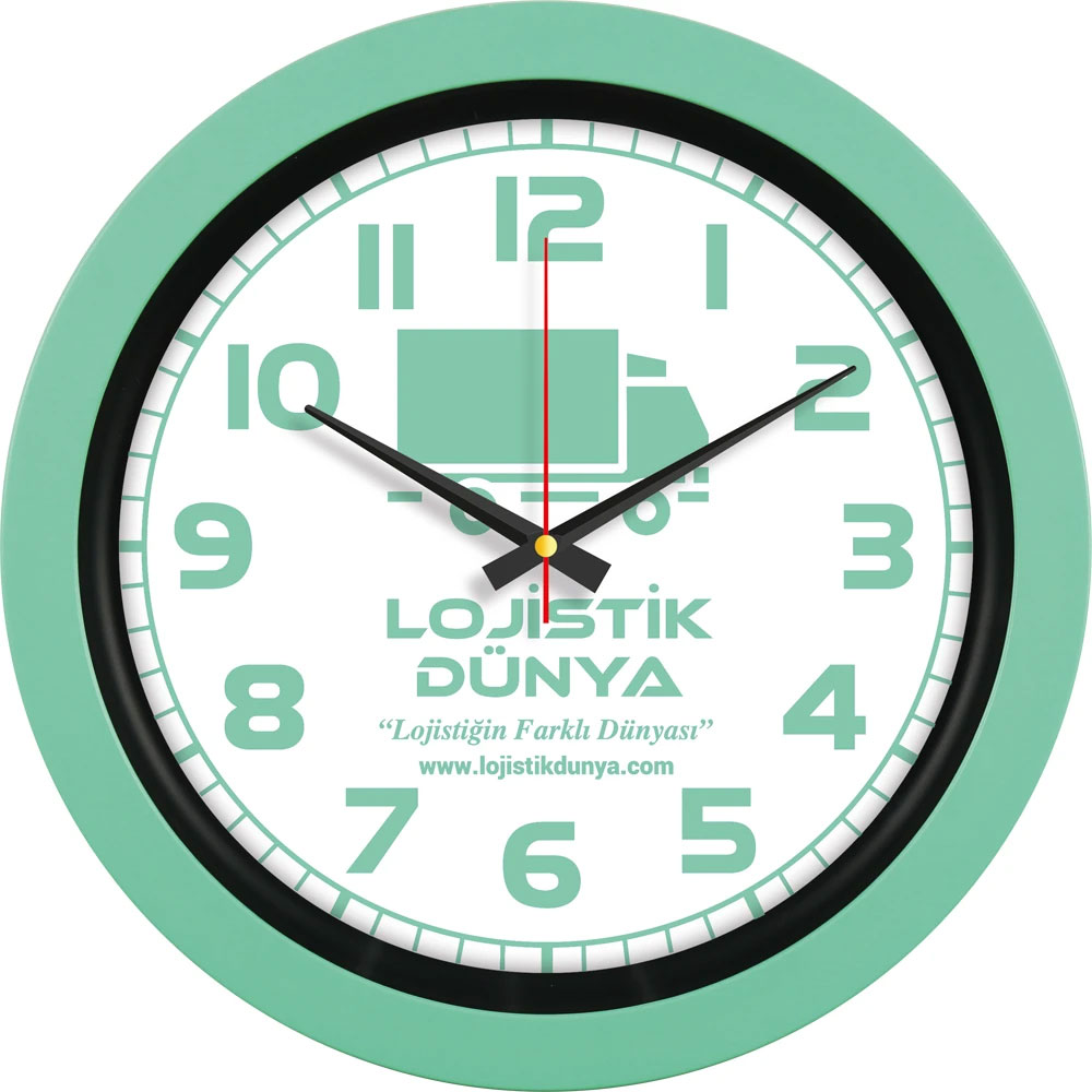 V30-346-MYSL Mint Yeşili Plastik Duvar Saati