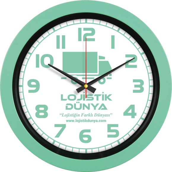 V30-346-MYSL Mint Yeşili Plastik Duvar Saati