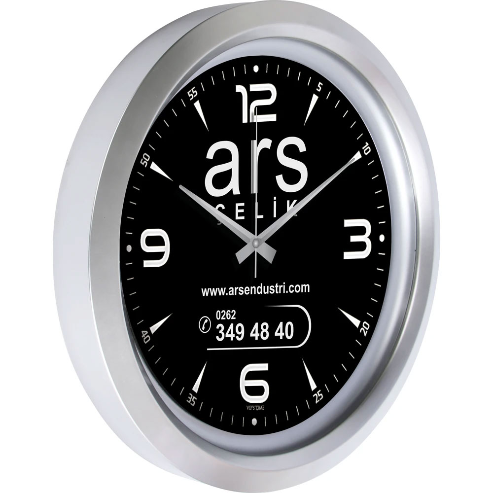 V30-743-G Gümüş Metalize Duvar Saati